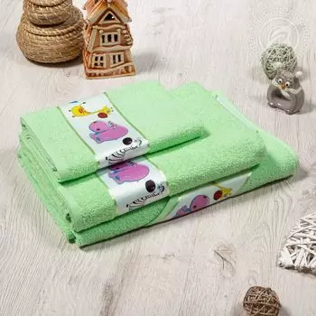 Полотенце "Мойдодыр" Зеленый р. 70х130