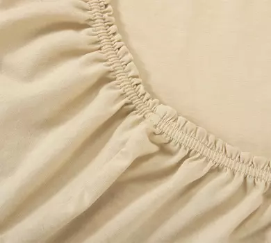 Простыня на резинке "Бежевый", размер 90х200 см