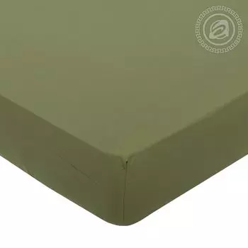 Простыня на резинке "DE LUXE" Олива р. 180х200