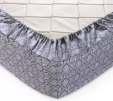 Простыня на резинке "Этюд" Темно-серый р. 200х200