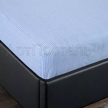 Простыня "На резинке Клетка Синий" р. 180х200