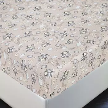 Простыня на резинке "Ушастик" Бежевый р. 60х120