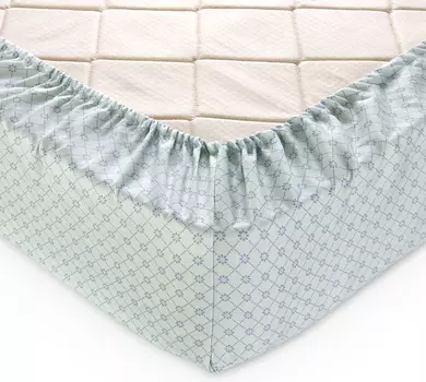 Простыня на резинке "Восточное утро" Зеленый р. 200х200