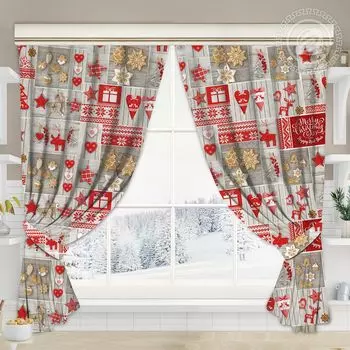 Шторы "Чудеса Серый" р. 180х145