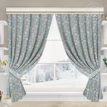 Шторы "Льдинка" Серый р. 180х145