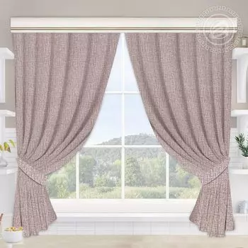 Шторы "Лен" Капучино р. 180х145