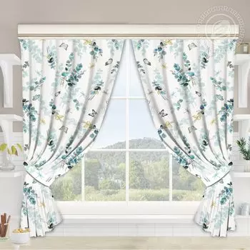 Шторы "Мирт" Белый р. 180х145