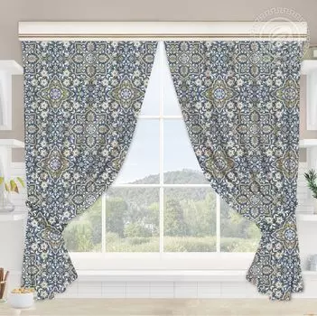 Шторы "Парма" Синий р. 180х145