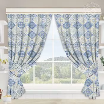 Шторы "Сицилия" Голубой р. 180х145