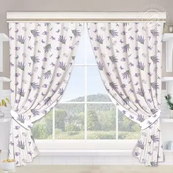 Шторы "Сиреневая дымка Белый" р. 180х145