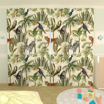 Шторы "Тропики" Бежевый р. 260х150