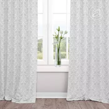 Шторы "Вензель" Серый р. 260х145