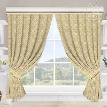 Шторы "Жаннет" Бежевый р. 180х145