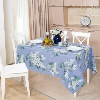 Скатерть "Аромат сирени" Голубой р. 180х145
