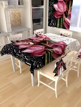 Скатерть "Цветы после дождя" Разноцветный р. 145х145