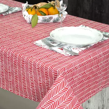 Скатерть "Елочка" Красный р. 145х180