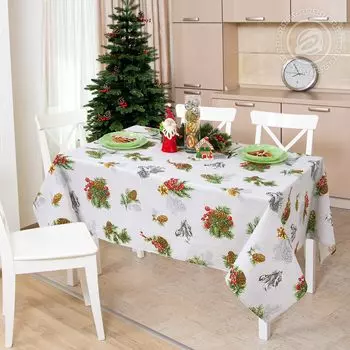 Скатерть "Серебряный звон" Серый р. 180х145