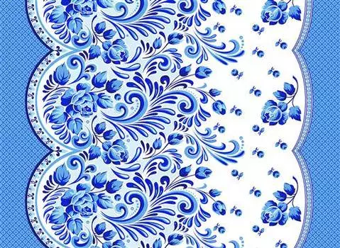 Вафельное полотенце "Гжелька", размер 50х70 см