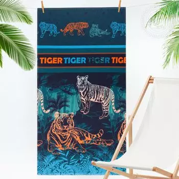 Вафельное полотенце "Хантер" Синий р. 80х150