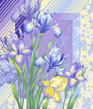 Вафельное полотенце "Ирисы" р. 50х60