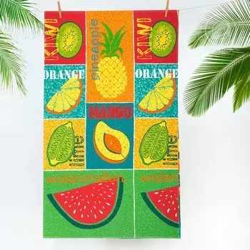 Вафельное полотенце "Мультифрукт" Разноцветный р. 80х150