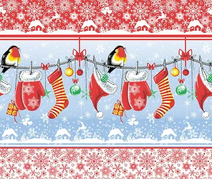 Вафельное полотенце "Рукавички" Красный р. 50х60