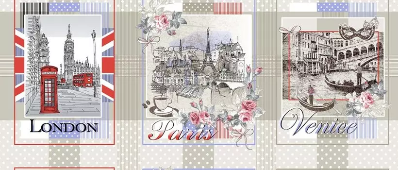 Вафельное полотенце "Вокруг света" р. 100х150