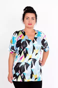 Жен. блуза "Анна Голубой" р. 48