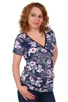 Жен. блуза арт. 16-0319 Темно-синий р. 58