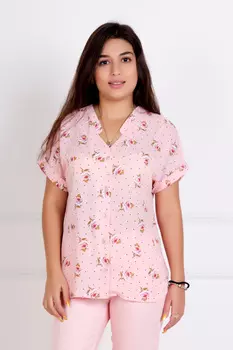 Жен. блуза "Илона" Розовый р. 50