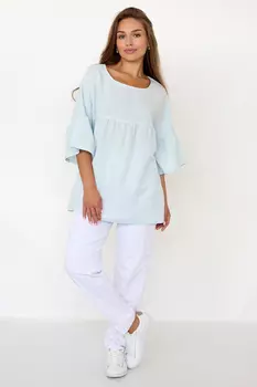Жен. блуза "Лиэн Голубой" р. 48