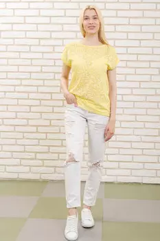 Жен. блуза "Милена" Желтый р. 58