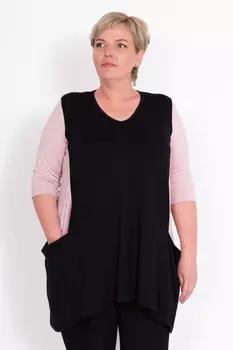 Жен. блуза "Мира" Черный р. 66