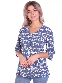 Жен. блузка арт. 16-0685 Синий р. 50