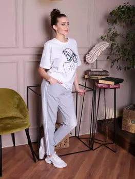 Жен. брюки "арт. 17-0169 Серый" р. 46