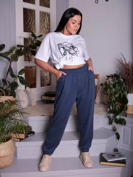 Жен. брюки арт. 17-0233 Темно-синий р. 52