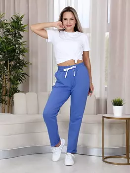 Жен. брюки "арт. 17-0372 Голубой" р. 46