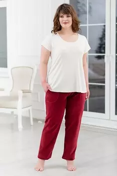 Жен. брюки арт. 19-0493 Бордовый р. 54