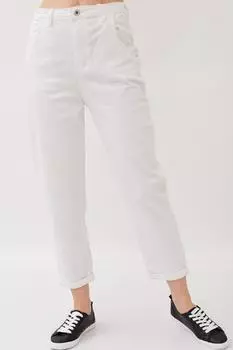 Жен. брюки "Бананы" Белый р. 48