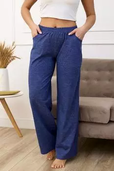 Жен. брюки домашние "Клетка" Синий р. 50