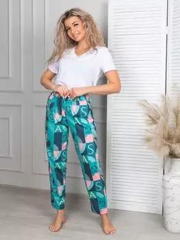 Жен. брюки домашние "Нэнси" Зеленый р. 62