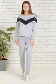 Жен. брюки "Фантазия" Серый меланж р. 54