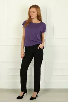 Жен. брюки "Лён" Черный р. 54