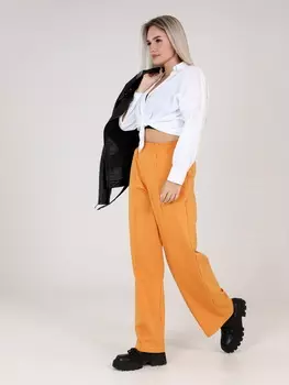 Жен. брюки повседневные арт. 17-0423 Горчичный р. 44