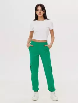 Жен. брюки повседневные арт. 23-0524 Зеленый р. 44