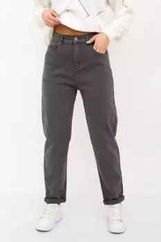 Жен. брюки повседневные "Бананы" Серый р. 44