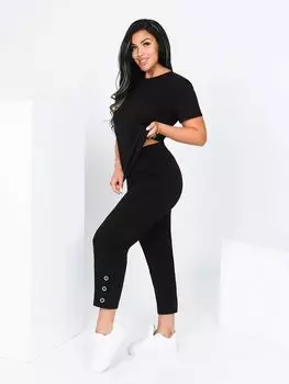 Жен. брюки повседневные "Эвелина" Черный р. 54