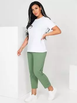 Жен. брюки повседневные "Эвелина" Олива р. 58