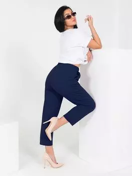 Жен. брюки повседневные "Ривьера" Синий р. 58