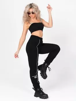 Жен. брюки повседневные "Сноу" Черный р. 46